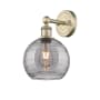 Innovations Lighting Athens Deco Swirl 12" Tall Bathroom Sconce Antique Brass / Light Smoke Deco Swirl