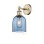 Innovations Lighting Bella 12" Tall Bathroom Sconce Antique Brass / Princess Blue