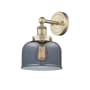 Innovations Lighting Bell 10" Tall Wall Sconce Antique Brass / Plated Smoke