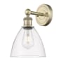 Innovations Lighting Bristol Glass 12" Tall Wall Sconce Antique Brass / Clear