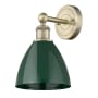 Innovations Lighting Plymouth Dome 12" Tall Wall Sconce Antique Brass / Green