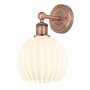 Innovations Lighting White Venetian 12" Tall Bathroom Sconce Antique Copper