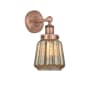 Innovations Lighting Chatham 10" Tall Wall Sconce Antique Copper / Mercury