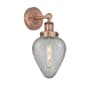 Innovations Lighting Geneseo 12" Tall Wall Sconce Antique Copper / Clear Crackle