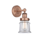 Innovations Lighting Canton 11" Tall Wall Sconce Antique Copper / Clear