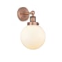 Innovations Lighting Beacon 10" Tall Wall Sconce Antique Copper / Matte White