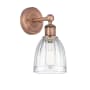 Innovations Lighting Brookfield 12" Tall Wall Sconce Antique Copper / Clear
