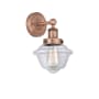 Innovations Lighting Oxford 10" Tall Wall Sconce Antique Copper / Clear