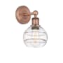 Innovations Lighting Rochester 10" Tall Bathroom Sconce Antique Copper / Clear
