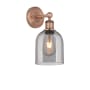 Innovations Lighting Bella 12" Tall Bathroom Sconce Antique Copper / Light Smoke