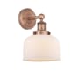 Innovations Lighting Bell 10" Tall Wall Sconce Antique Copper / Matte White