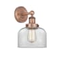 Innovations Lighting Bell 10" Tall Wall Sconce Antique Copper / Clear