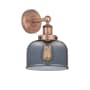 Innovations Lighting Bell 10" Tall Wall Sconce Antique Copper / Plated Smoke
