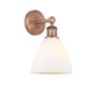 Innovations Lighting Bristol Glass 12" Tall Wall Sconce Antique Copper / Matte White