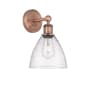 Innovations Lighting Bristol Glass 12" Tall Wall Sconce Antique Copper / Seedy