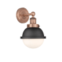 Innovations Lighting Hampden 12" Tall Wall Sconce Antique Copper / Matte Black / Matte White