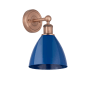 Innovations Lighting Plymouth Dome 12" Tall Wall Sconce Antique Copper / Blue