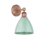 Innovations Lighting Plymouth Dome 12" Tall Wall Sconce Antique Copper / Seafoam