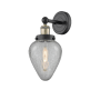 Innovations Lighting Geneseo 12" Tall Wall Sconce Black Antique Brass / Clear Crackle