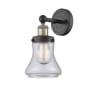 Innovations Lighting Bellmont 10" Tall Wall Sconce Black Antique Brass / Clear