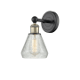 Innovations Lighting Conesus 13" Tall Wall Sconce Black Antique Brass / Clear Crackle