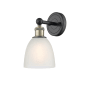 Innovations Lighting Castile 12" Tall Wall Sconce Black Antique Brass / White