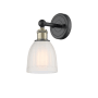 Innovations Lighting Brookfield 12" Tall Wall Sconce Black Antique Brass / White
