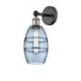 Innovations Lighting Vaz 10" Tall Bathroom Sconce Black Antique Brass / Princess Blue