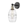 Innovations Lighting Vaz 10" Tall Bathroom Sconce Black Antique Brass / Clear