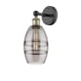 Innovations Lighting Vaz 10" Tall Bathroom Sconce Black Antique Brass / Light Smoke