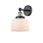 Innovations Lighting Bell 10" Tall Wall Sconce Black Antique Brass / Matte White