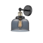 Innovations Lighting Bell 10" Tall Wall Sconce Black Antique Brass / Plated Smoke