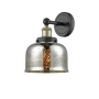 Innovations Lighting Bell 10" Tall Wall Sconce Black Antique Brass / Silver Plated Mercury