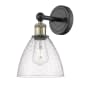 Innovations Lighting Bristol Glass 12" Tall Wall Sconce Black Antique Brass / Seedy