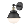 Innovations Lighting Hampden 12" Tall Wall Sconce Black Antique Brass / Matte Black / Matte White