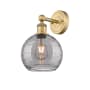 Innovations Lighting Athens Deco Swirl 12" Tall Bathroom Sconce Brushed Brass / Light Smoke Deco Swirl