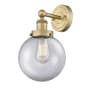 Innovations Lighting Beacon 10" Tall Wall Sconce Brushed Brass / Clear