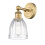 Innovations Lighting Brookfield 12" Tall Wall Sconce Brushed Brass / Clear