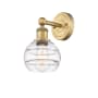 Innovations Lighting Rochester 10" Tall Bathroom Sconce Brushed Brass / Clear