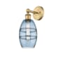 Innovations Lighting Vaz 10" Tall Bathroom Sconce Brushed Brass / Princess Blue