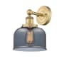 Innovations Lighting Bell 10" Tall Wall Sconce Brushed Brass / Plated Smoke