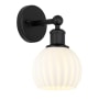 Innovations Lighting White Venetian 10" Tall Bathroom Sconce Matte Black