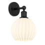 Innovations Lighting White Venetian 12" Tall Bathroom Sconce Matte Black