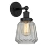 Innovations Lighting Chatham 10" Tall Wall Sconce Matte Black / Clear