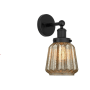 Innovations Lighting Chatham 10" Tall Wall Sconce Matte Black / Mercury