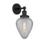 Innovations Lighting Geneseo 12" Tall Wall Sconce Matte Black / Clear Crackle