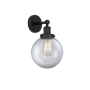 Innovations Lighting Beacon 10" Tall Wall Sconce Matte Black / Clear