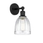 Innovations Lighting Brookfield 12" Tall Wall Sconce Matte Black / Clear
