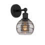 Innovations Lighting Rochester 10" Tall Bathroom Sconce Matte Black / Light Smoke