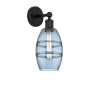 Innovations Lighting Vaz 10" Tall Bathroom Sconce Matte Black / Princess Blue